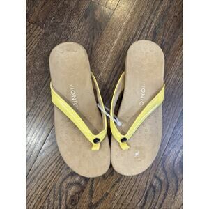 VIONIC Mona Yellow Thong Sandal Orthotic Comfort Flip Flop Women's Size 9 NWOT